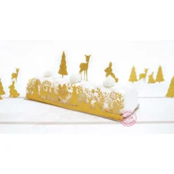 Kit Déco Bûche de Noël Dorée Forêt Enchantée Scrapcooking