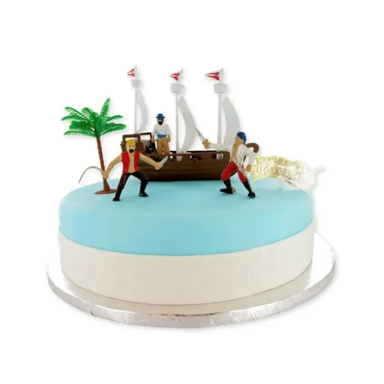 Kit Décor Gâteau Bateau Pirates (6 pièces)