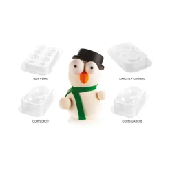 Kit Moules Chocolat Bonhomme de Neige en PVC 18,1 cm x H 21,2 cm (x4) Silikomart Professional