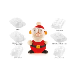 Kit Moules Chocolat Père Noël en PVC 18,8 cm x H 24,8 cm (x5) Silikomart Professional