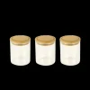 Lot 3 Pots à Épices en Verre et Bambou 190 ml Pebbly