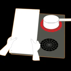 Lot 2 Protections Plaque de Cuisson en Verre Noir Pebbly