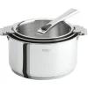 Lot de 3 Casseroles Inox avec 1 Poignée Amovible Casteline Cristel