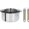 Lot de 4 Casseroles inox avec 2 Poignées Taupe Mutine Amovibles Cristel