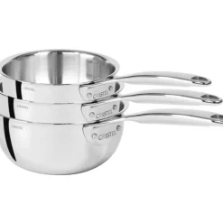 Lot de 3 Casseroles Inox Castel'Pro 16 à 20 cm Cristel