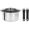 Lot de 4 Casseroles inox Casteline avec 2 Poignées Mutine Amovibles Cristel