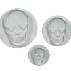 Lot de 3 Emporte-Pièces Crâne avec Poussoir PME