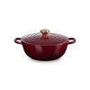 Marmite en Fonte 26 cm Garnet Bouton Doré Le Creuset Signature