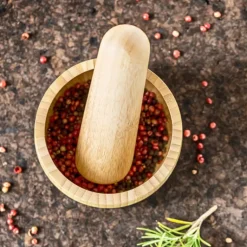 Mortier Pilon Bambou Ø 11,5 cm x H 7 cm Pebbly