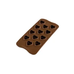 Moule à Chocolat 12 Cœurs Bombés Easy Choc - Silicone Spécial Chocolat