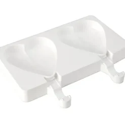 Moule à Glace Silicone 2 Mini Coeur avec bâtonnets SilikoMart