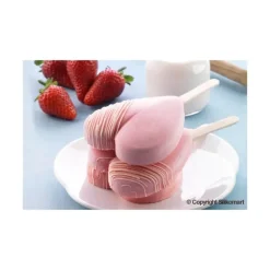 Moule à Glace Silicone 2 Mini Coeur avec bâtonnets SilikoMart