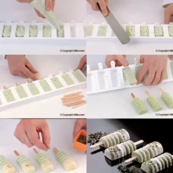 Moule à glace silicone 8 mini Tango avec bâtonnets SilikoMart