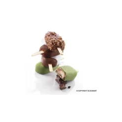 Moule à Glace Silicone 4 Mini Esquimaux avec bâtonnets SilikoMart