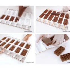 Moule à glace silicone Choco 12 empreintes avec bâtonnets SilikoMart