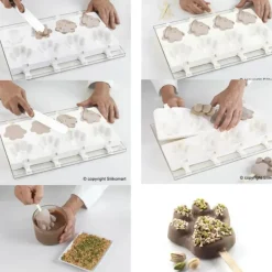 Moule à glace silicone Patte 8 empreintes avec bâtonnets SilikoMart