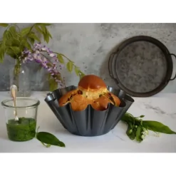 Moule Anti Adhésif Brioche 12 côtes Ø 22 cm x H 8,3 cm De Buyer