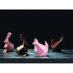 Moule Chocolat Lapin Origami 14,5 x 9,5 cm x H 18 cm (x2) Pavoni