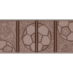 Moule Chocolat Tablette Football 11,4 x 5 cm x H 0,95 cm (x4) Chocolate World