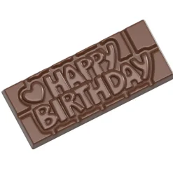 Moule Chocolat Tablette Happy Birthday (x4) Chocolate World