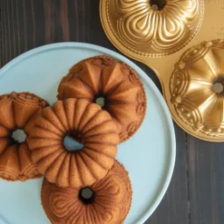 Moule Mini Bundt Assortis (x4) Gold Nordic Ware