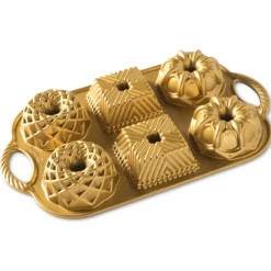 Moule Mini Bundt Geo (x6) Gold Nordic Ware