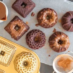 Moule Mini Bundt Geo (x6) Gold Nordic Ware