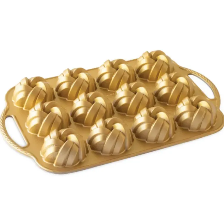 Moule Mini Bundt Torsadés (x12) Gold Nordic Ware