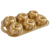 Moule Mini Bundt Tourbillon (x6) Gold Nordic Ware