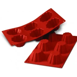 Moule Silicone 6 Brioches Cannelées 7,9 cm x H 3,7 cm Silikomart