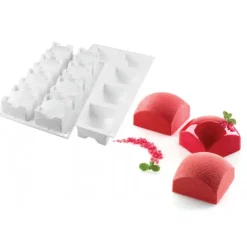 Moule Silicone 8 Carré Sphère 110ml SilikoMart Professional