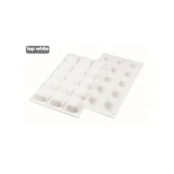 Moule Silicone 15 Carrés Bombés 4 x 4 cm 30ml SilikoMart Professional