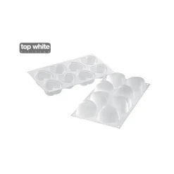 Moule Silicone 8 Coeurs Bombés 6,35 x 6,5 cm 100ml SilikoMart Professional