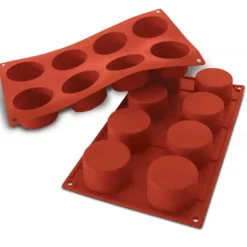 Moule Silicone 8 Cylindres 6 cm x H 3,5 cm Silikomart