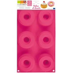 Moule Silicone 6 Donuts ou Babas Ø7,5 x2,8 cm Scrapcooking