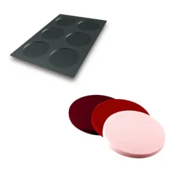 Moule Silicone 6 Fonds de Tarte Biscuit Ø16 x 1 cm 200ml SilikoMart Professional
