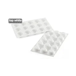 Moule Silicone 15 Ronds Bombés Ø45 x h20 mm - 26ml SilikoMart Professional