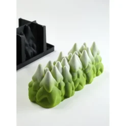 Moule Silicone Bûche Sapin Enneigé 25 x 9 cm x H 9,5 cm Pavoni