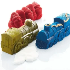 Moule Silicone Bûche Train 25 x 8,5 cm x H 10,6 cm Pavoni