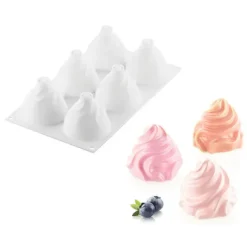 Moule Silicone Chantilly Ø 7,3 cm x H 6,5 cm (x6) Silikomart Professional