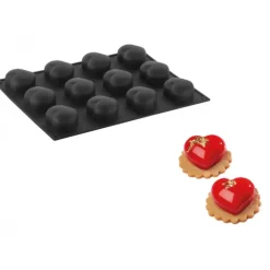 Moule Silicone Coeur Passion 7,1 x 6,6 cm x H 3,8 cm (x12) Pavoflex