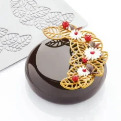 Moule Silicone Décor Feuilles 14,1 x 10 x H 0,2 cm (x3) Pavoni