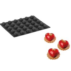 Moule Silicone Mini Coeur Passion 4 x 3 cm x H 2 cm (x30) Pavoflex