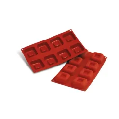 Moule Silicone Savarins Carrés 6,5 cm x H 2,6 cm (x8) Silikomart