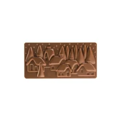 Moule Tablette Chocolat Village De Noël 15,4 x 7,7 Pavoni