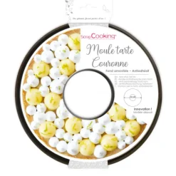 Moule Tarte Couronne Ø30cm Fond Amovible Anti-Adhésif Scrapcooking