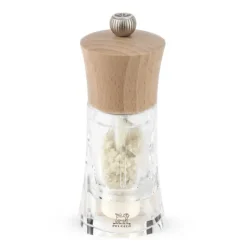 Moulin à Sel Humide Oléron 14 cm Transparent-Bois Naturel Peugeot