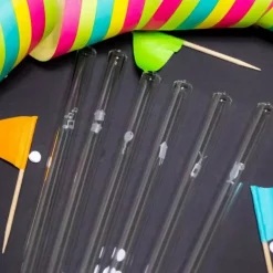 Paille Réutilisable en Verre Fêtes 20cm droite x6 HALM