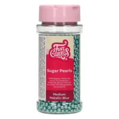Perles de sucre Bleu Métallique 80 g Funcakes