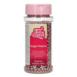 Perles de sucre Rose Métallique 80g Funcakes